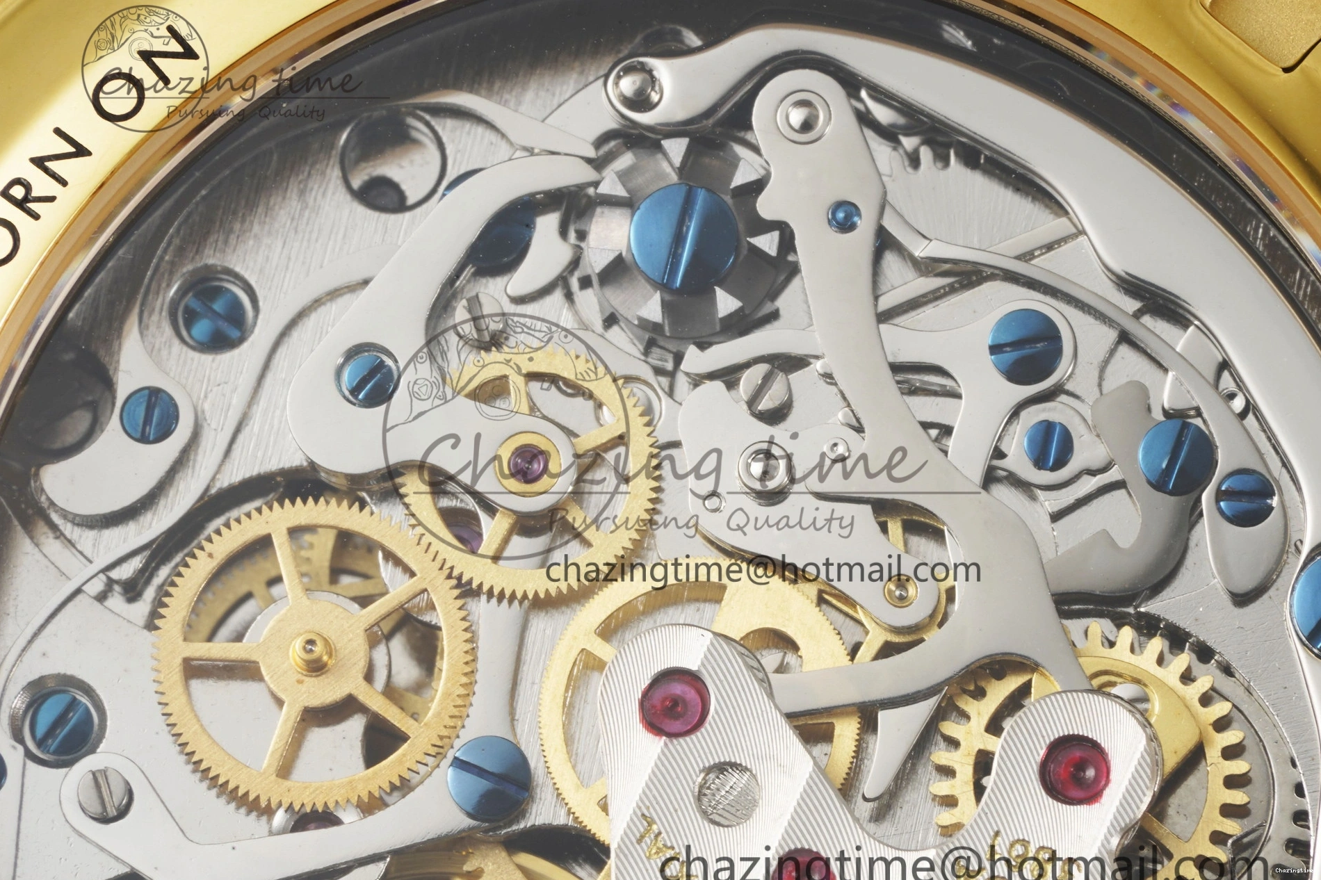 0327 TimelessDesign Speedmaster Moonwatch in Moonshine Gold YG RMF Best Edition YG Dial on Black Rubber Strap Manual Chrono 7834